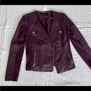 Stylish Women's Purple Leather Jacket